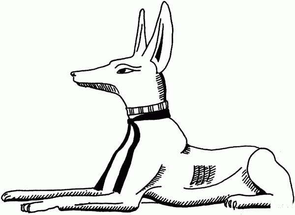 Ancient Egypt Jackal coloring page image