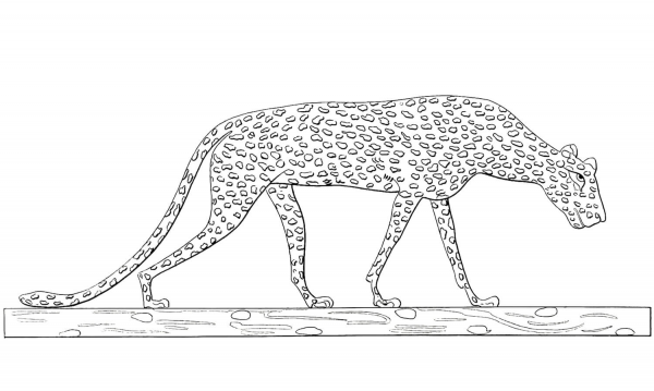 Ancient Egyptian Cheetah coloring page image