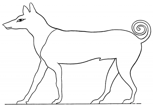 Ancient Egyptian Dog coloring page image