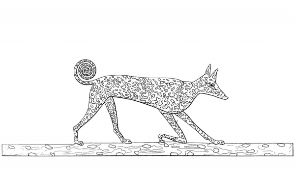 Ancient Egyptian Dog coloring page image