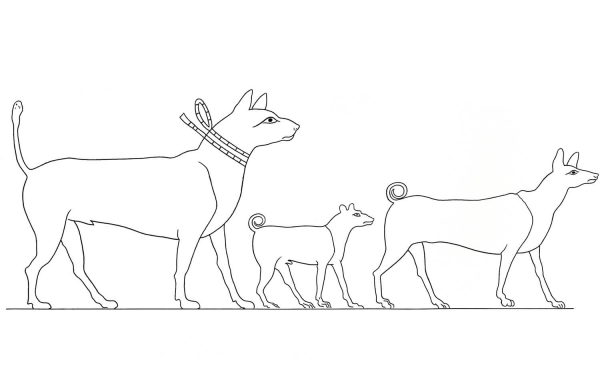 Ancient Egyptian Dogs coloring page image