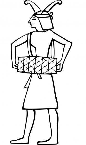 Ancient Egyptian Drummer coloring page image