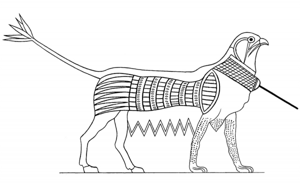 Ancient Egyptian Griffin coloring page image