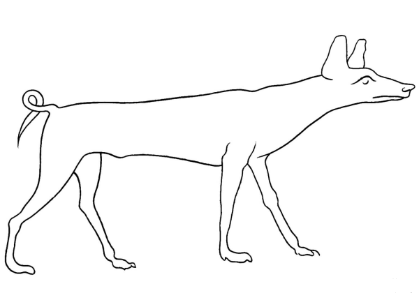 Ancient Egyptian Hyena coloring page image