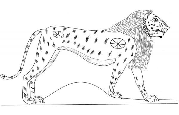 Ancient Egyptian Lion coloring page image