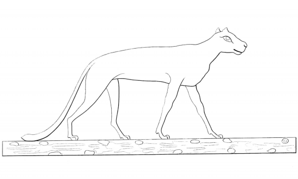 Ancient Egyptian Lioness coloring page image