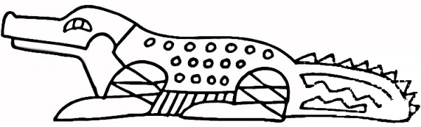 Ancient Egyptian picture of Nile Crocodile coloring page image