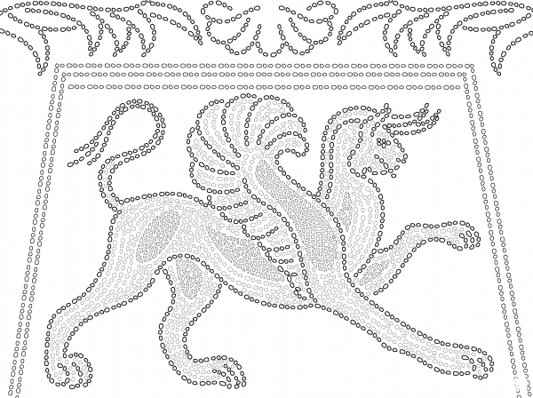 Ancient Greek Mosaic Depicting Griffin coloring page image