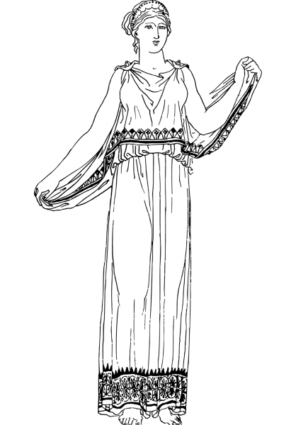 Ancient Greek Woman coloring page image