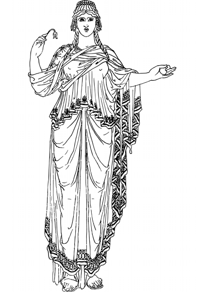 Ancient Greek Woman coloring page image