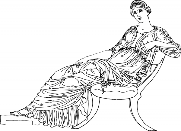 Ancient Greek Woman coloring page image