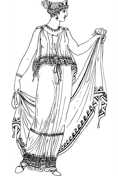 Ancient Greek Woman coloring page image