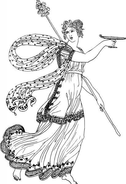 Ancient Greek Woman coloring page image