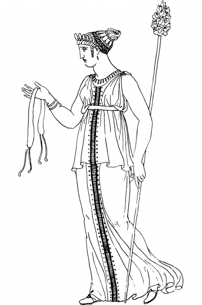 Ancient Greek Woman coloring page image