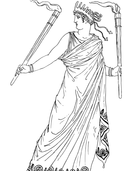 Ancient Greek Woman coloring page image