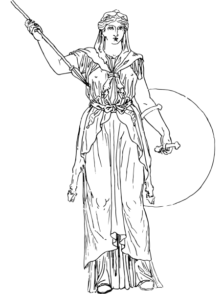Ancient Greek Woman coloring page image