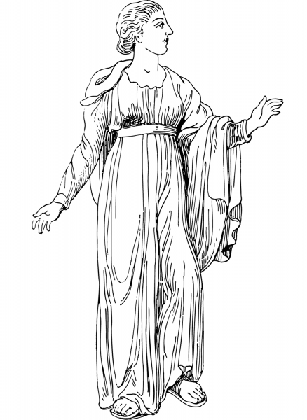Ancient Greek Woman coloring page image