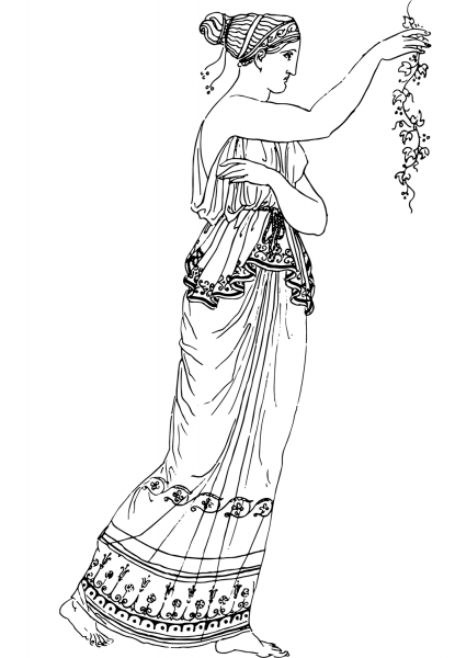 Ancient Greek Woman coloring page image