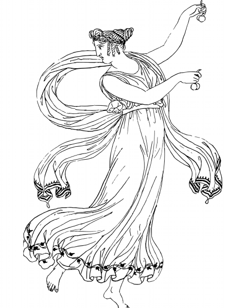 Ancient Greek Woman coloring page image