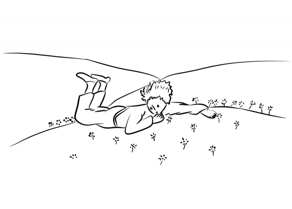 ‘And He Lay down in the Grass and Cried’ coloring page image