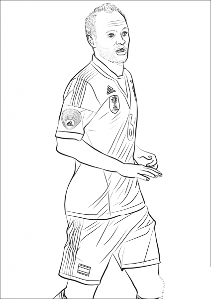 AndrÃ©s Iniesta coloring page image
