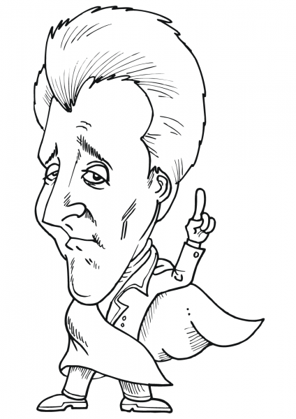 Andrew Jackson caricature coloring page image