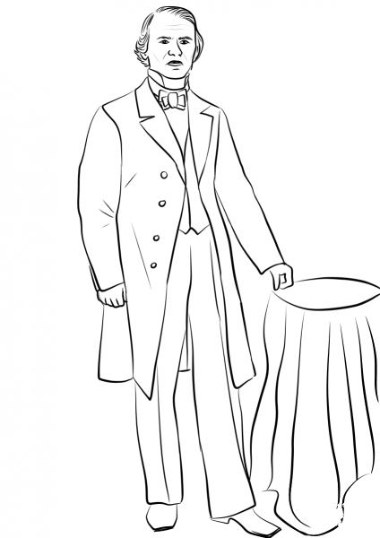 Andrew Johnson coloring page image