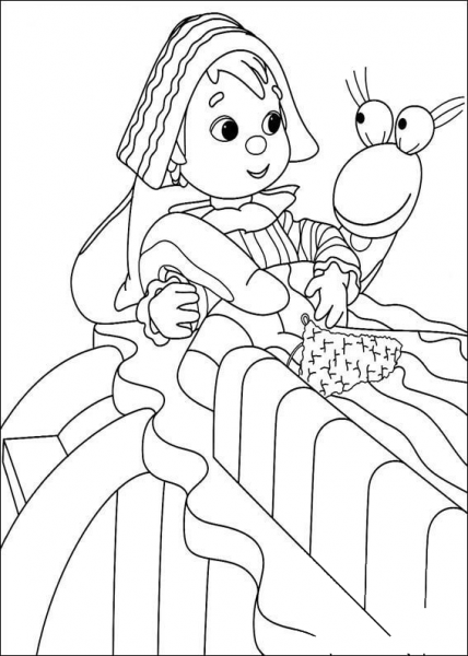 Andy Pandy and The Snake  coloring page image