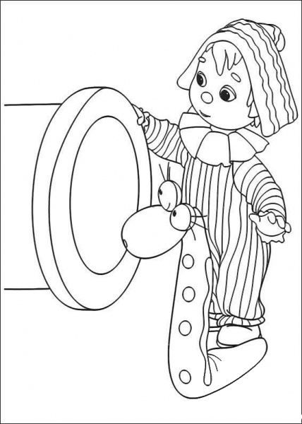 Andy Pandy and the snake want to play coloring page image