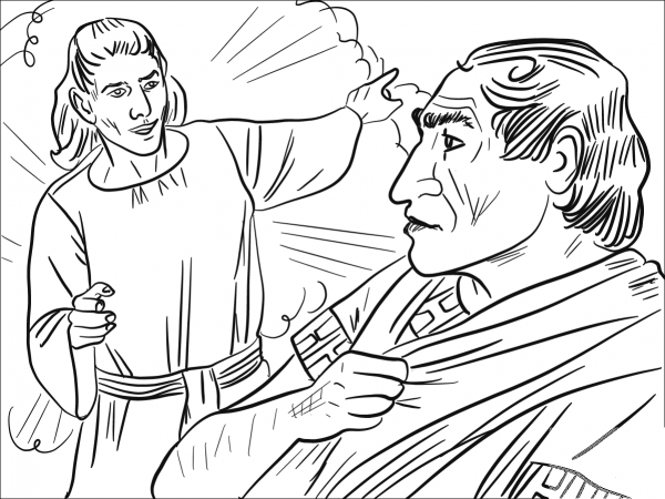 Angel Appeared to Cornelius coloring page image