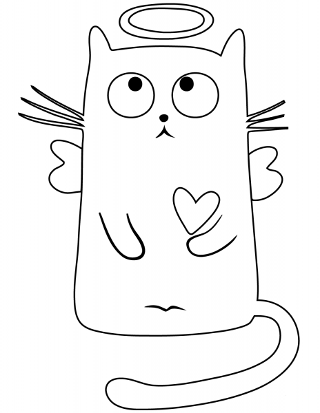 Angel Cat coloring page image