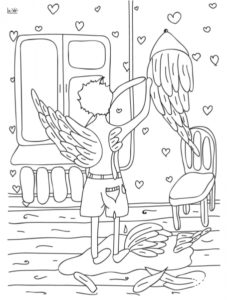 Angel coloring page image
