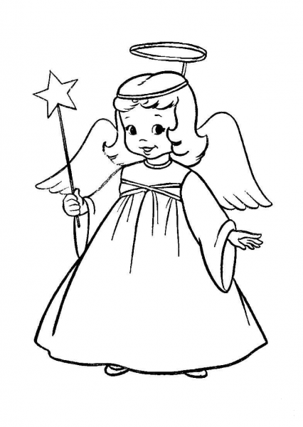 Angel In Christmas Play  coloring page image