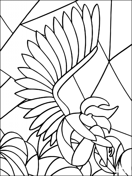 Angel of Sorrow Stained Glass coloring page image