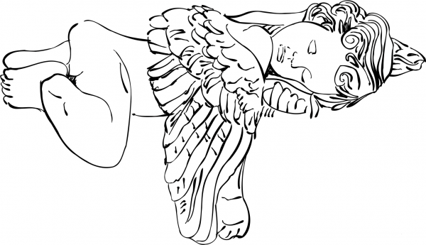 Angel Sleeping coloring page image