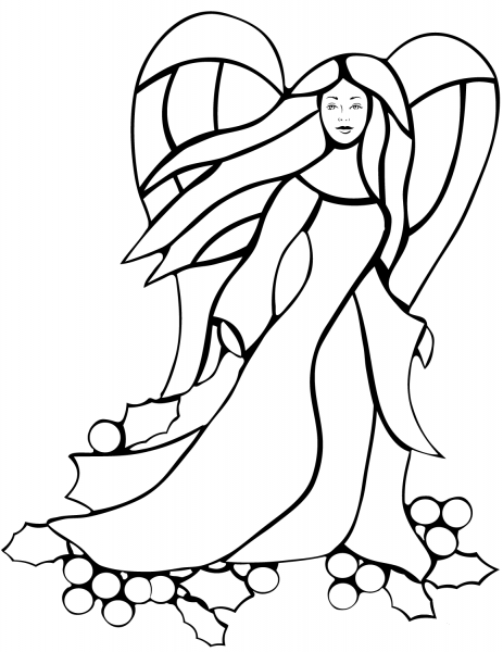 Angel Stained Glass coloring page image