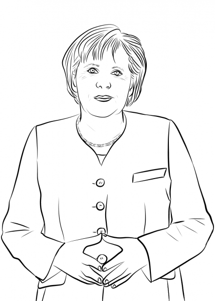Angela Merkel coloring page image