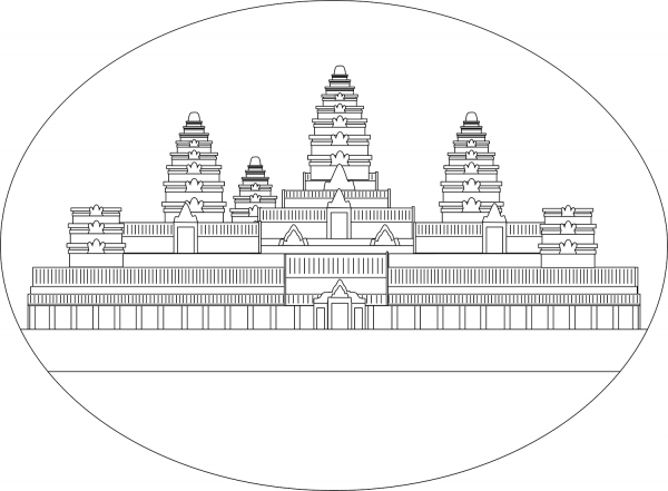 Angkor Wat coloring page image