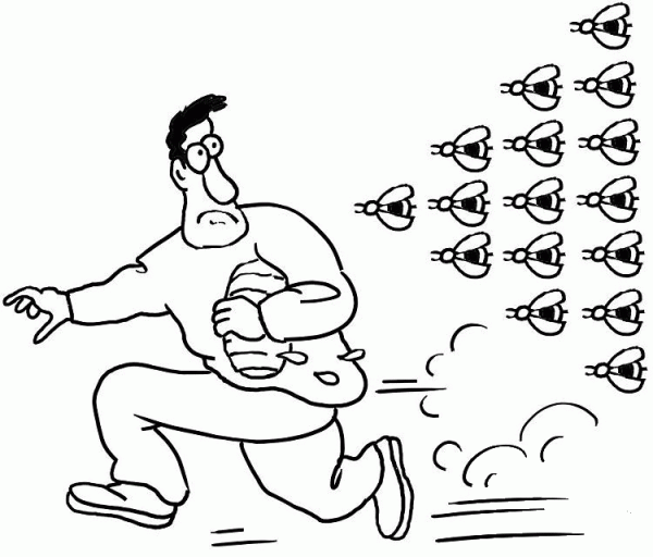 Angry Bees coloring page image