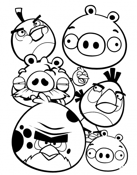 Angry Birds coloring page image