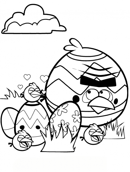 Angry Birds Easter Tournament coloring page image