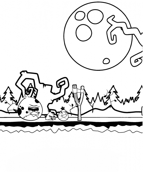 Angry Birds Halloween Theme coloring page image