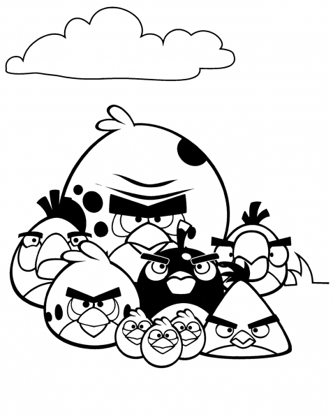 Angry Birds the Flock coloring page image
