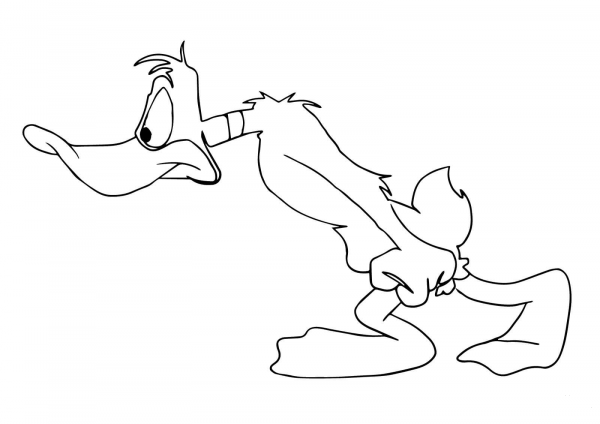 Angry Daffy Duck coloring page image