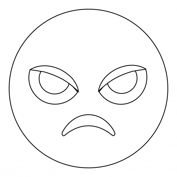 Angry Face coloring page image