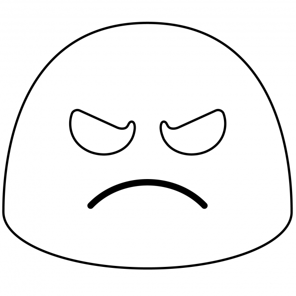 Angry Face Emoji coloring page image