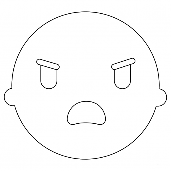 Angry Face Emoji coloring page image