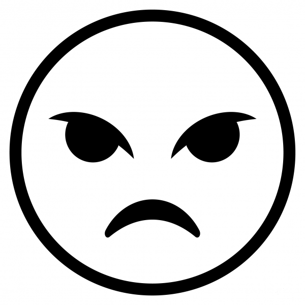 Angry Face Emoji coloring page image