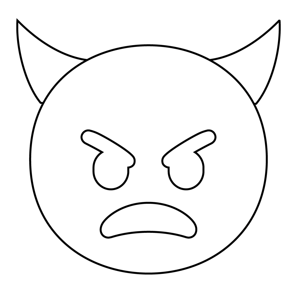 Angry Face with Horns Emoji coloring page - ColouringPages