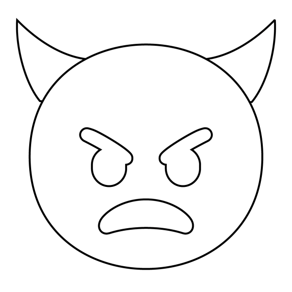 Angry Face with Horns Emoji coloring page image